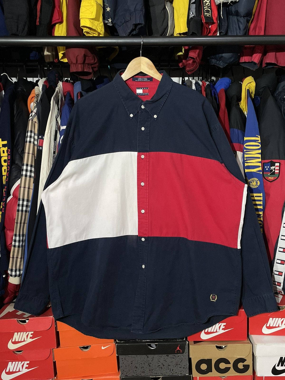 Tommy Hilfiger × Vintage Polo T-shirt Tommy Hilfiger Big Flag 90’s Vintage Size US XL / EU 56 / 4 - 7 Thumbnail