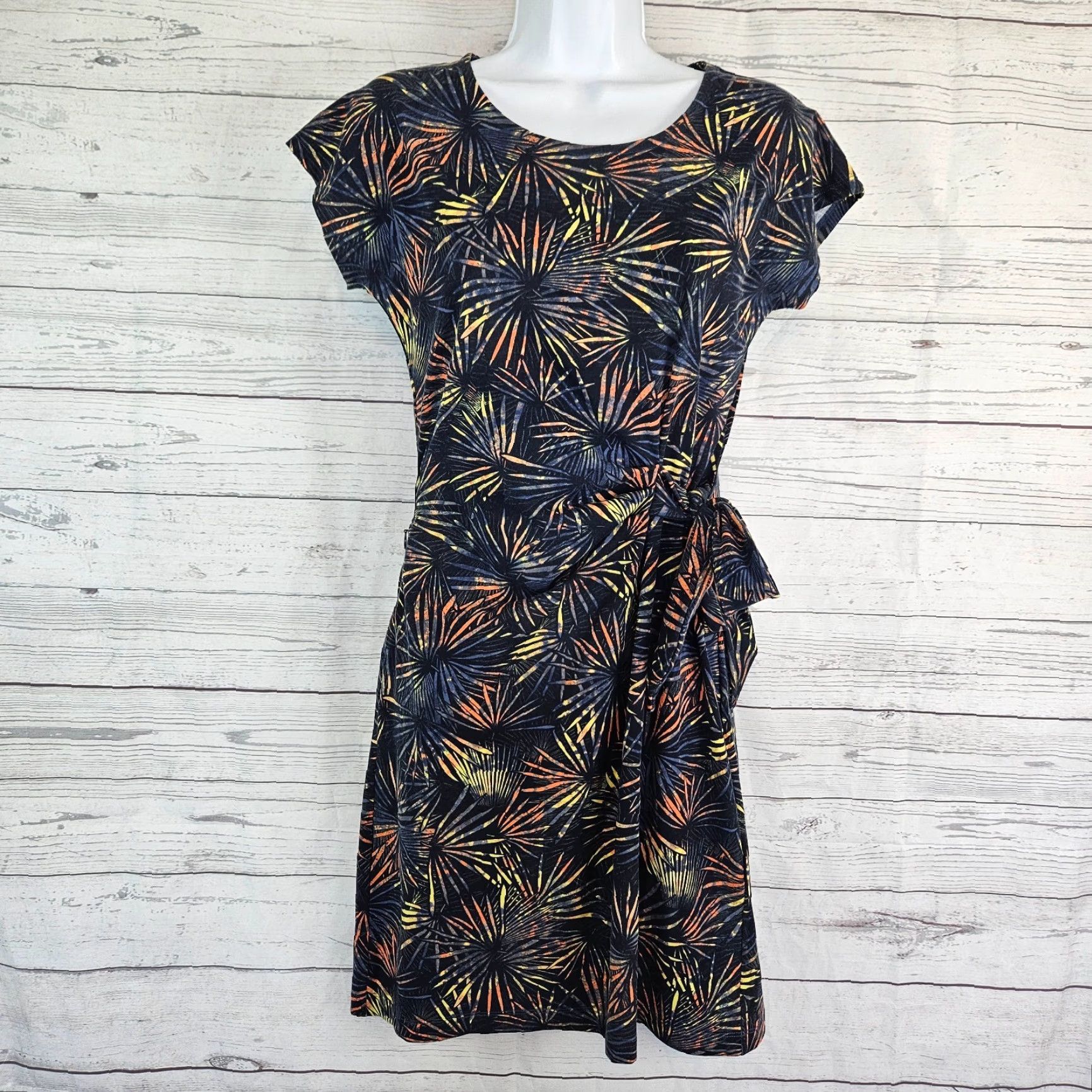 ExOfficio VINTAGE ExOfficio Womens Dress XS Blue Orange Short Sleeve Side Tie Size 26" / US 2 / IT 38 - 2 Thumbnail