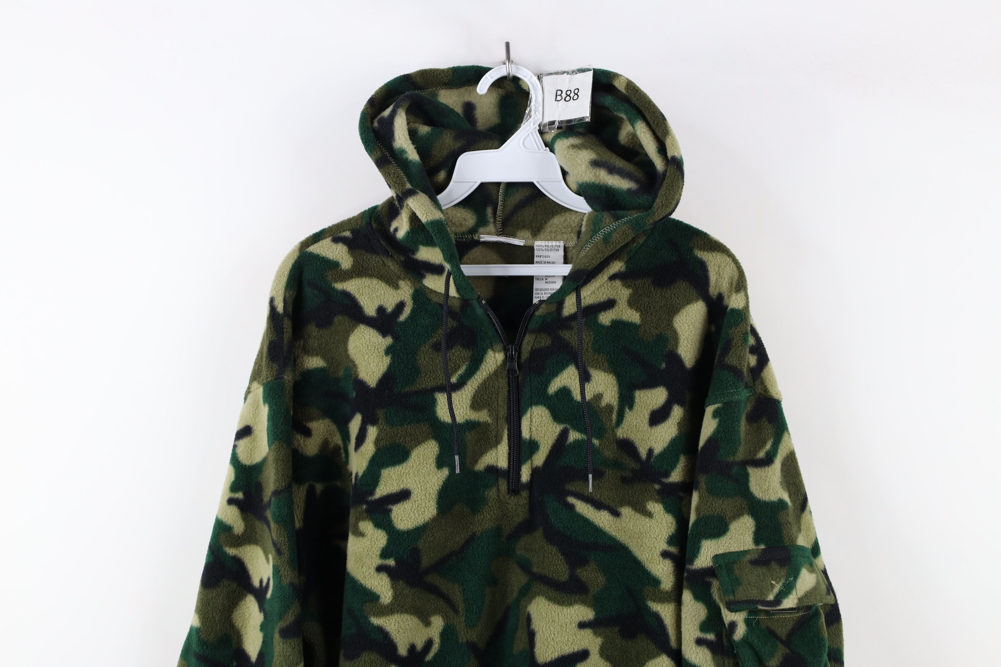Vintage Vintage 90s Streetwear Half Zip Fleece Hoodie Sweatshirt Size US M / EU 48-50 / 2 - 2 Thumbnail