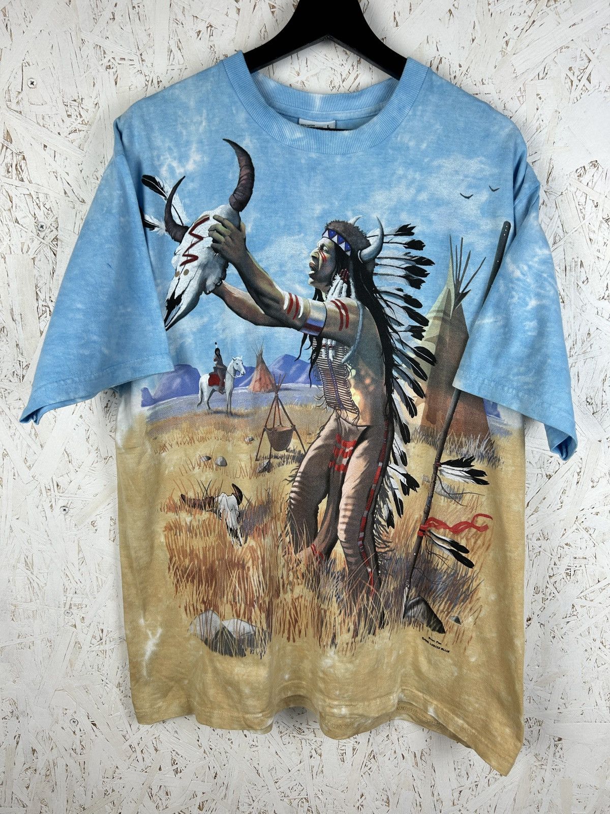 Liquid Blue 90s Vintage Liquid Blue 1998 Brian Fox Indian AOP Art Tee L Size US L / EU 52-54 / 3 - 1 Thumbnail