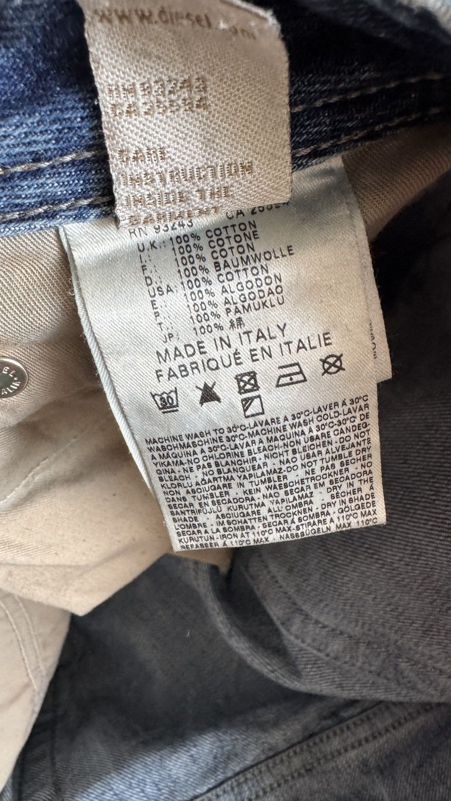 Japanese Brand Diesel Zatiny Y2K Mudwash Ripped Jeans LGB ifsixwasnine vibe Size US 31 - 6 Thumbnail