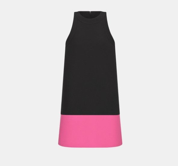 Dior o1w1db10225 411R99 A-Line Midi Dress in Black & Pink Size M / US 6-8 / IT 42-44 - 1 Thumbnail