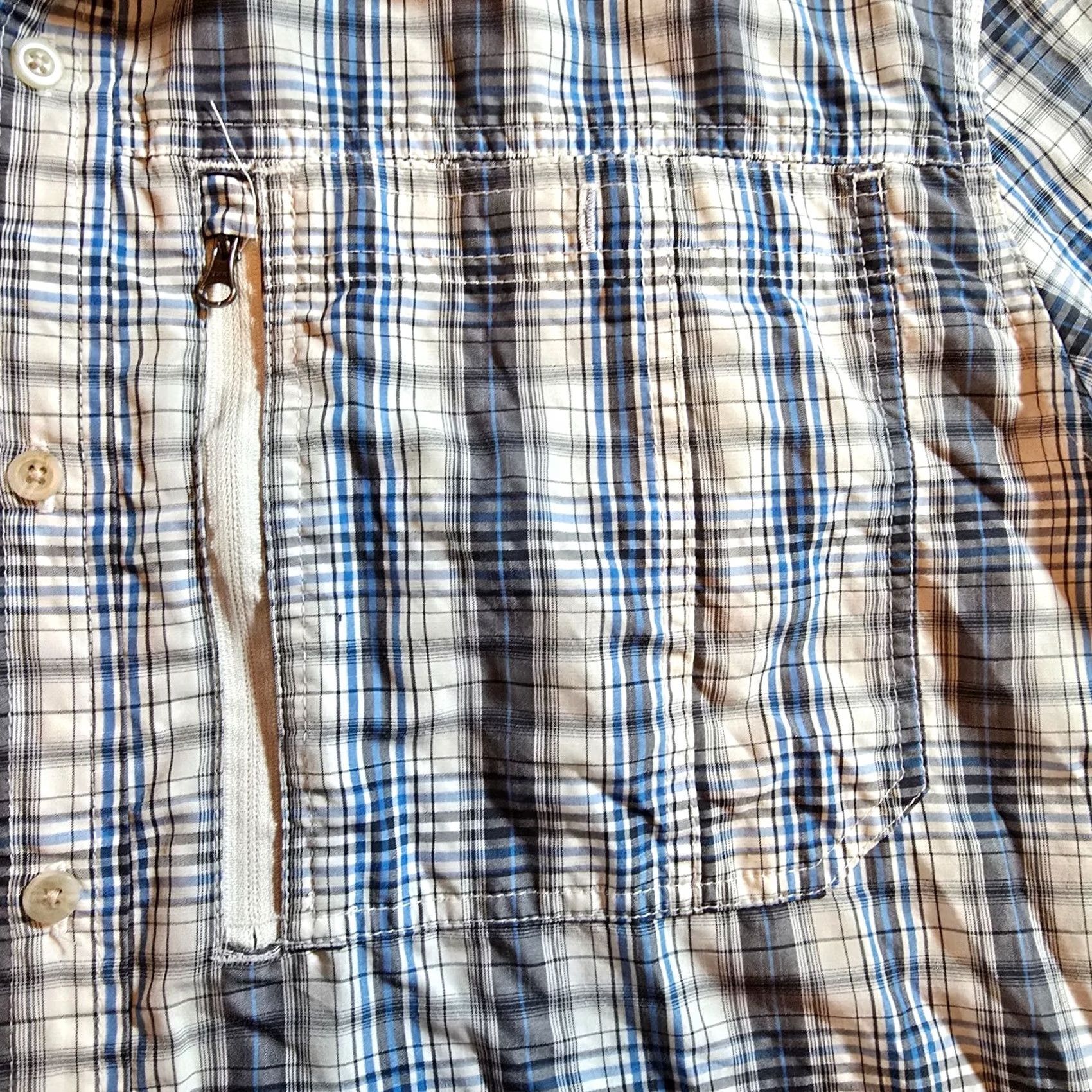 Vintage LL Bean Shirt Mens XXL Blue Plaid Nylon Button Short Sleeve Outdoor Hike Clothing Mens Size US XXL / EU 58 / 5 - 4 Thumbnail