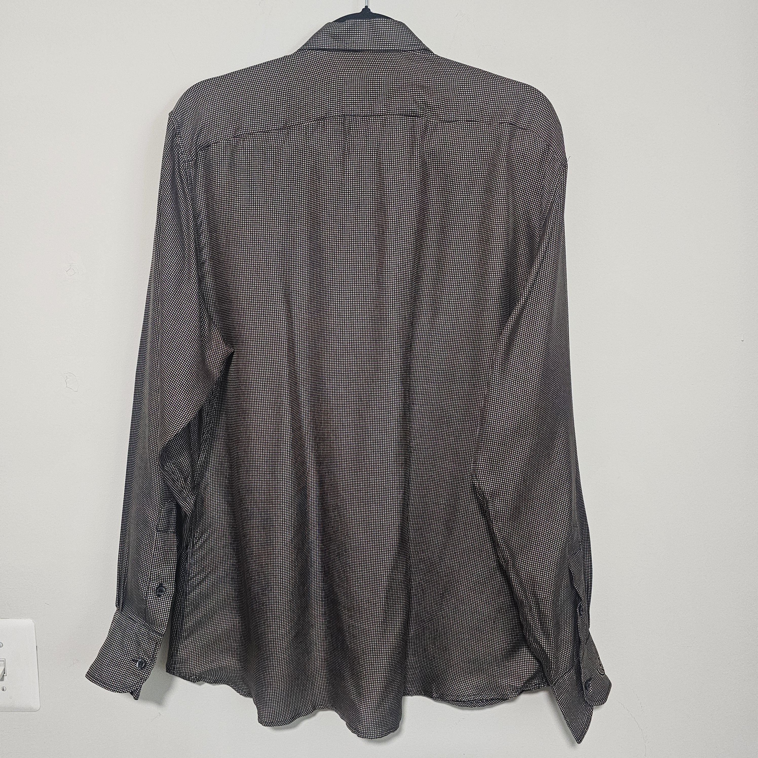 Gucci Gucci Mens Silk Button Down Shirt 43 Brown Micro Dot Logo Size US S / EU 44-46 / 1 - 2 Thumbnail