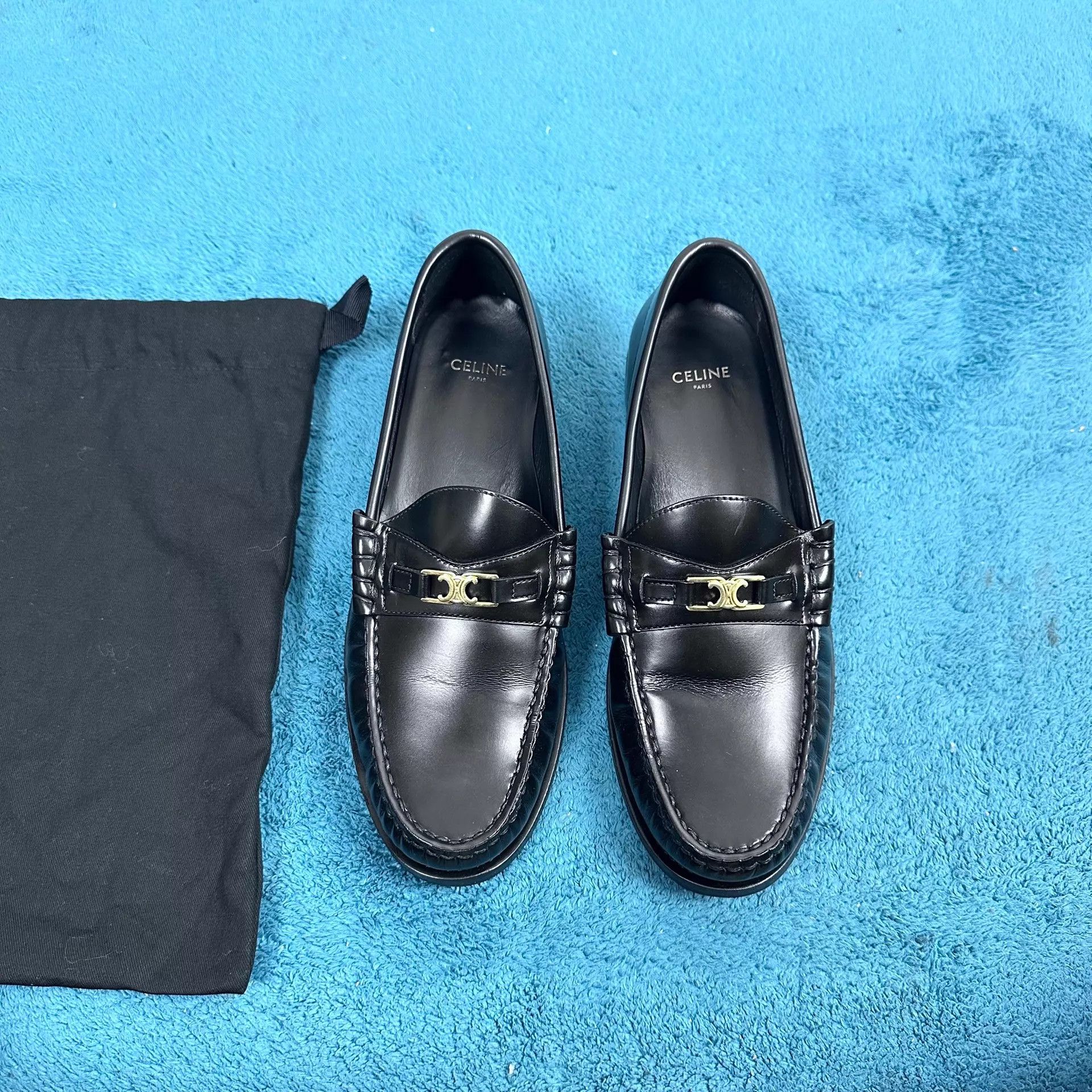 Celine Celine Luco Patent Leather Loafers Black 38 Mint Size US 7.5 / IT 37.5 - 1 Thumbnail