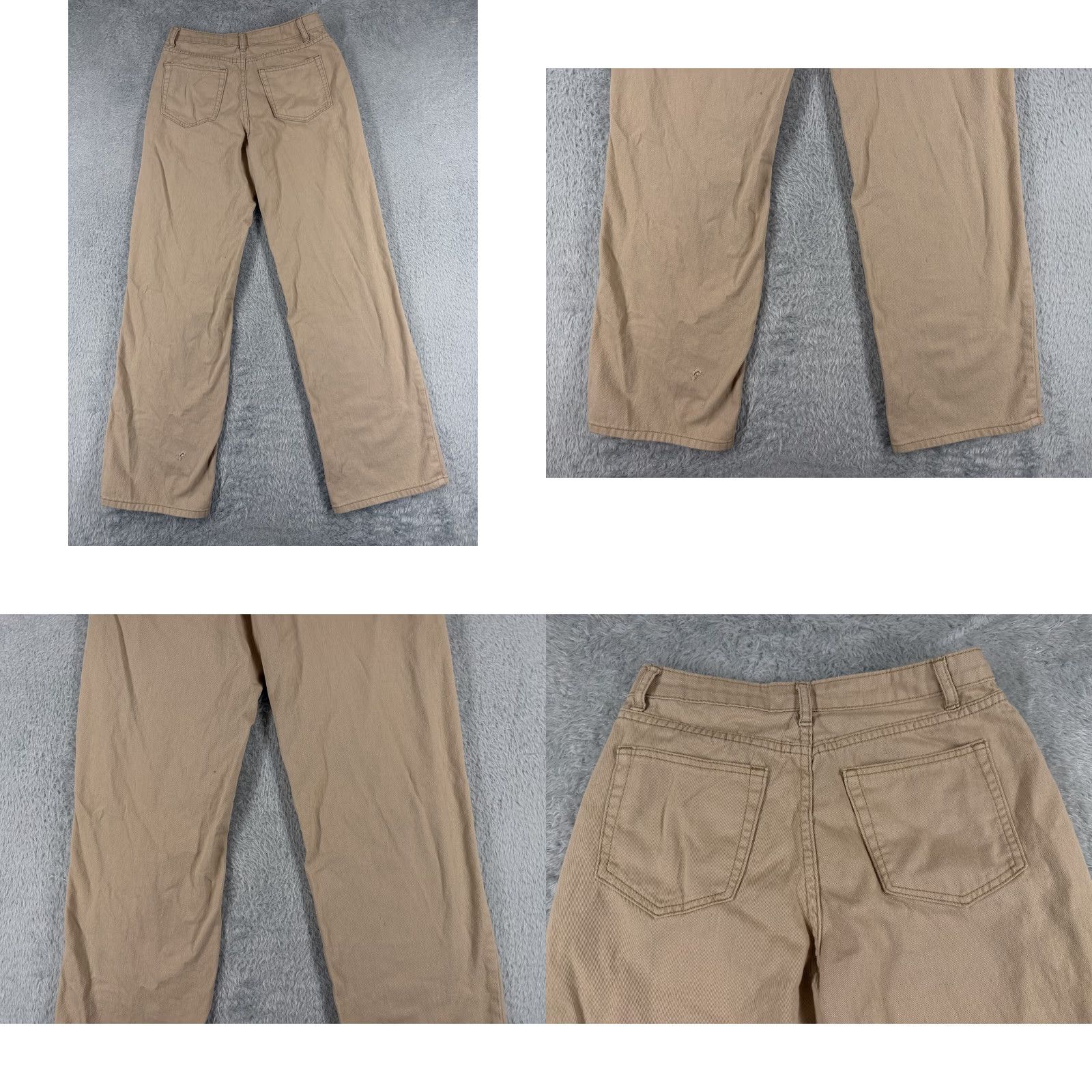 Shein Shein Jeans Womens 6 Beige Denim Wide-Leg Cotton Distressed High Rise 26x29 Regular 5-Pocket Zipper Button USA Style Womens Size 28" / US 6 / IT 42 - 9 Thumbnail