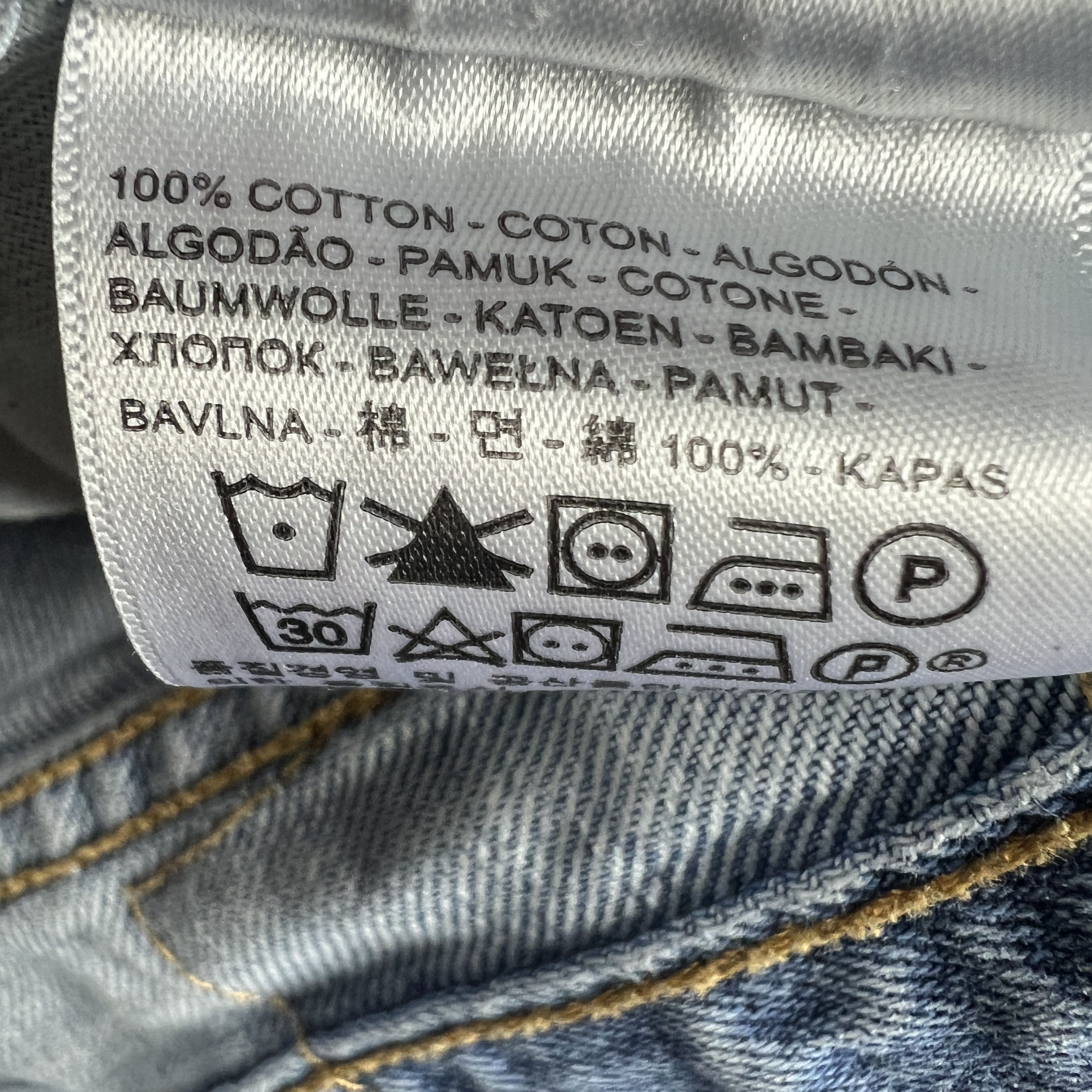 Levi's Levi's Jeans 505 Straight Light Blue Thrashed Cotton Denim Size US 37 - 9 Thumbnail