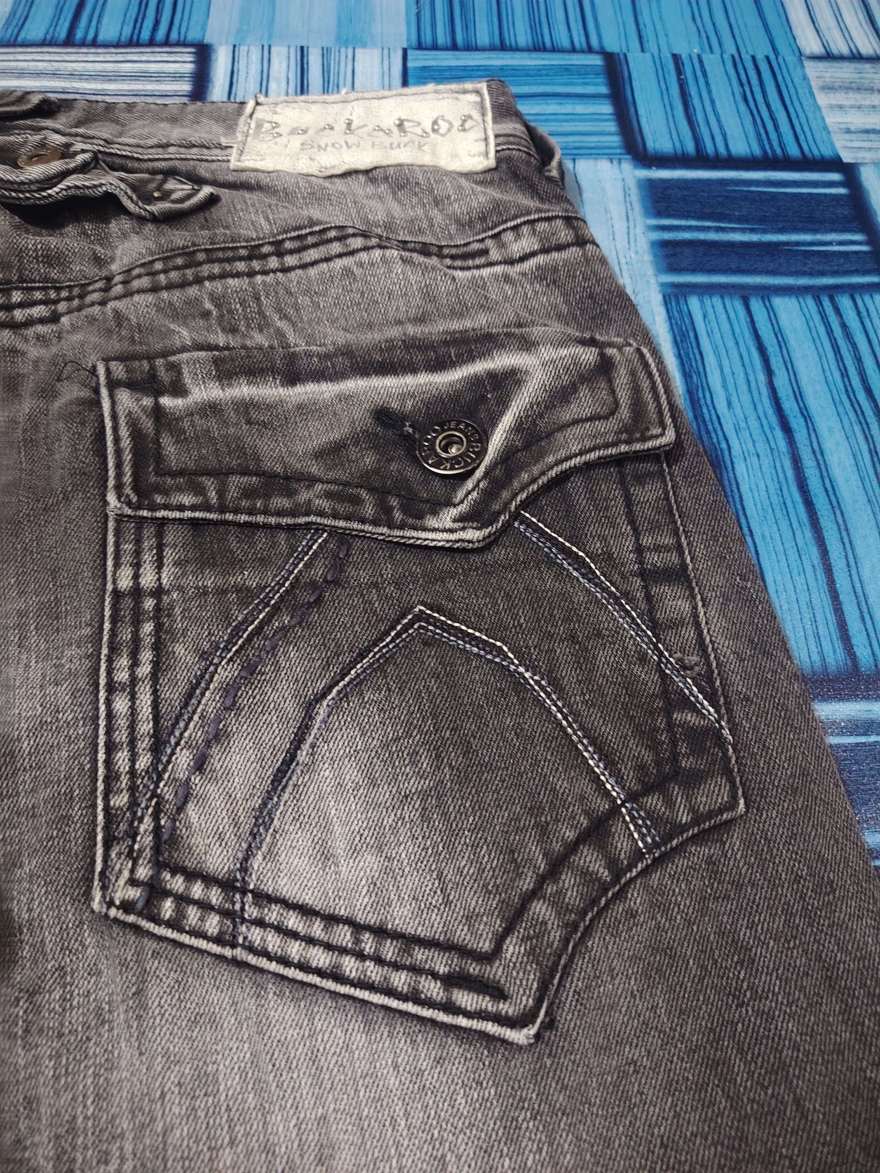 If Six Was Nine Buckaroo Distressed Denim Flared Jeans Baggy Style Buckle Size US 31 - 18 Thumbnail