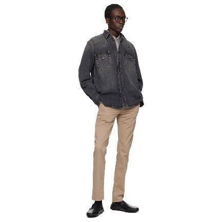 Hugo Boss BOSS Black Faded Denim Shirt | Western Washed Black | Grey Size US S / EU 44-46 / 1 - 5 Thumbnail