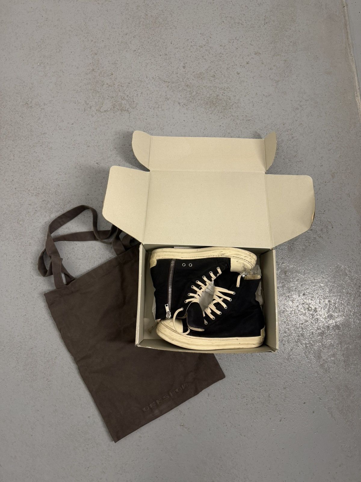 Rick Owens Drkshdw Rick Owens Drkshdw High Ramones Sneakers With Box And Bag Size US 10 / EU 43 - 1 Thumbnail