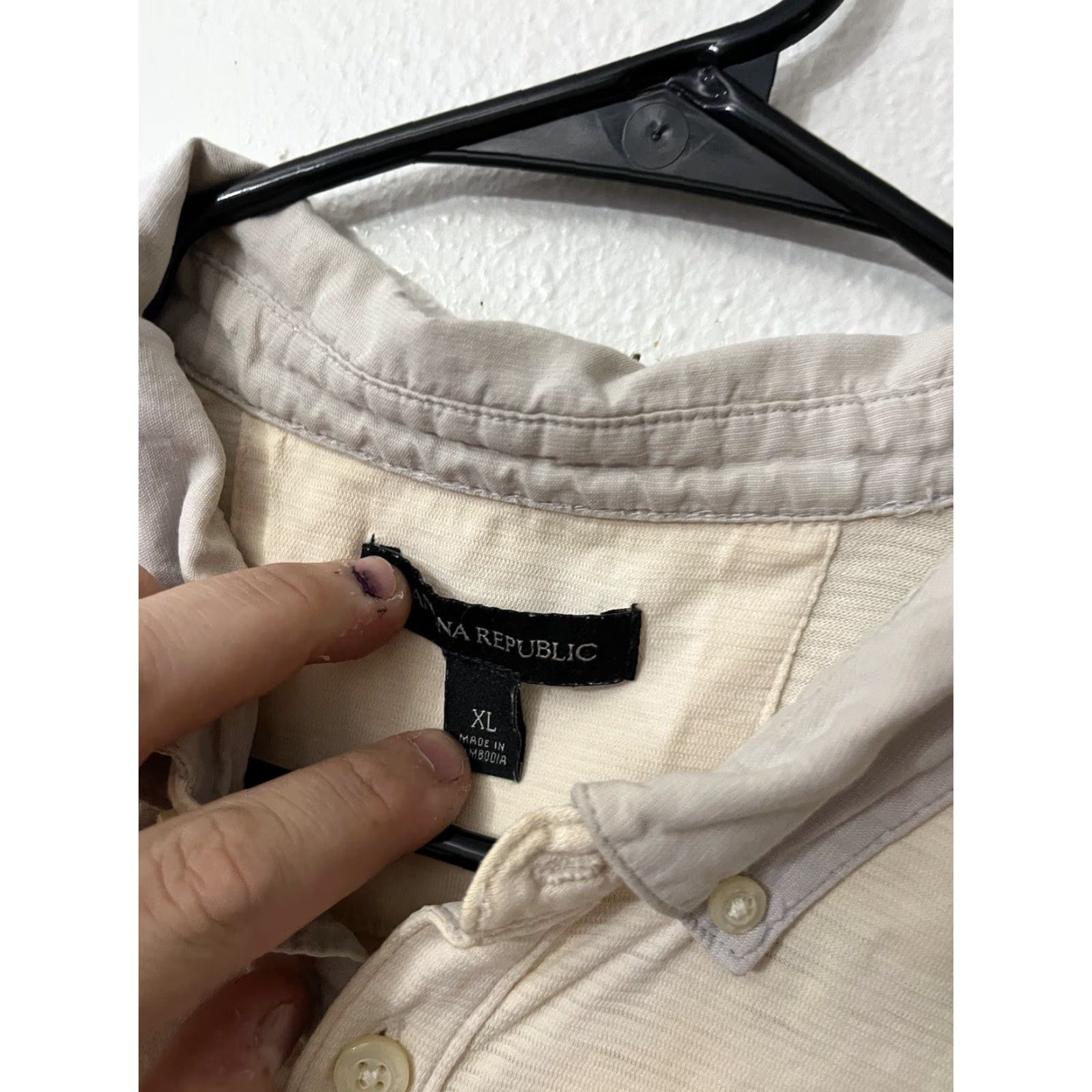 Banana Republic Banana Republic Polo Shirt Mens XL Cream Short Sleeve Cotton Classic Golf Size US XL / EU 56 / 4 - 3 Thumbnail