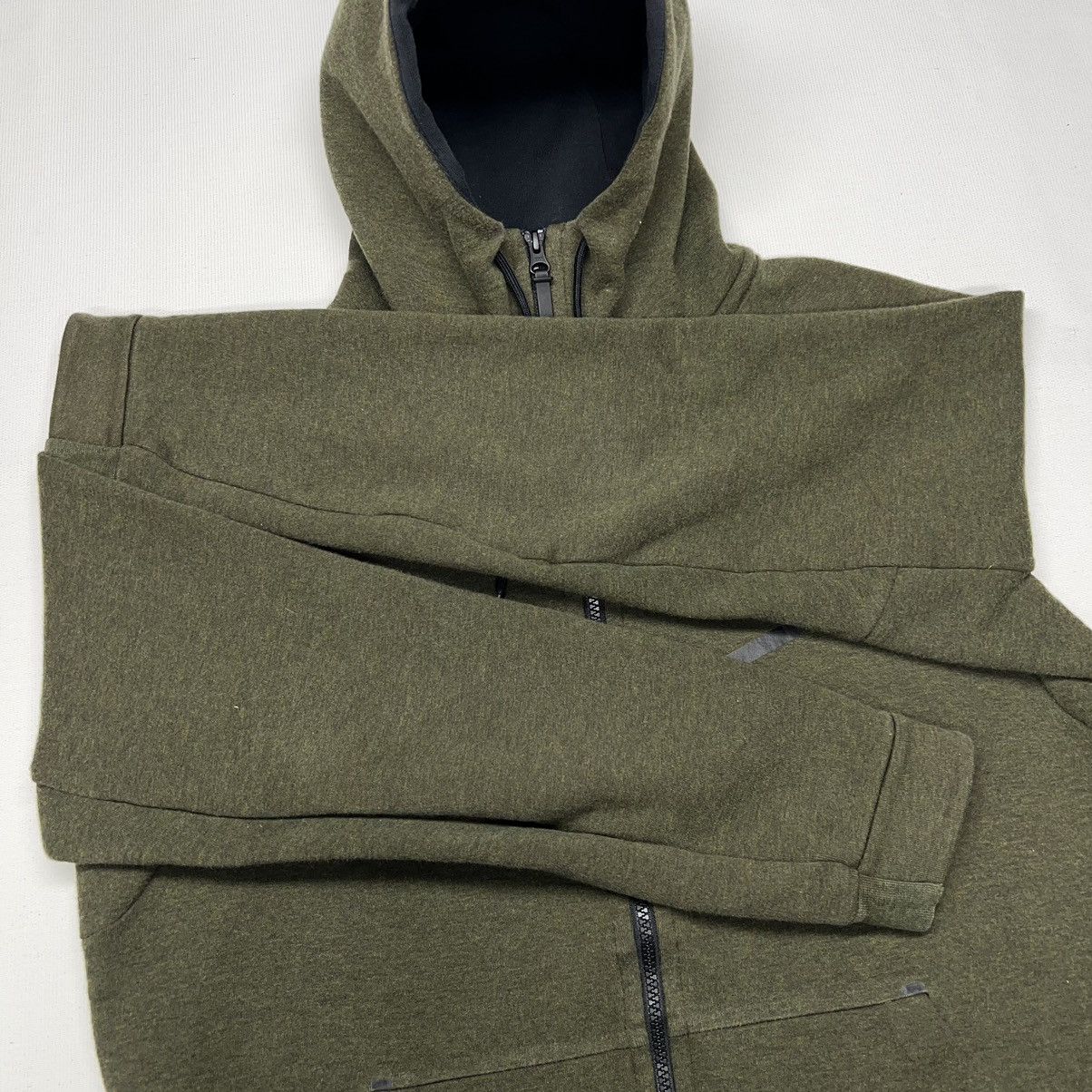 Nike Nike Tech Fleece Sweatshirt Hoodie Olive Green Pine Full Zip Size US L / EU 52-54 / 3 - 8 Thumbnail