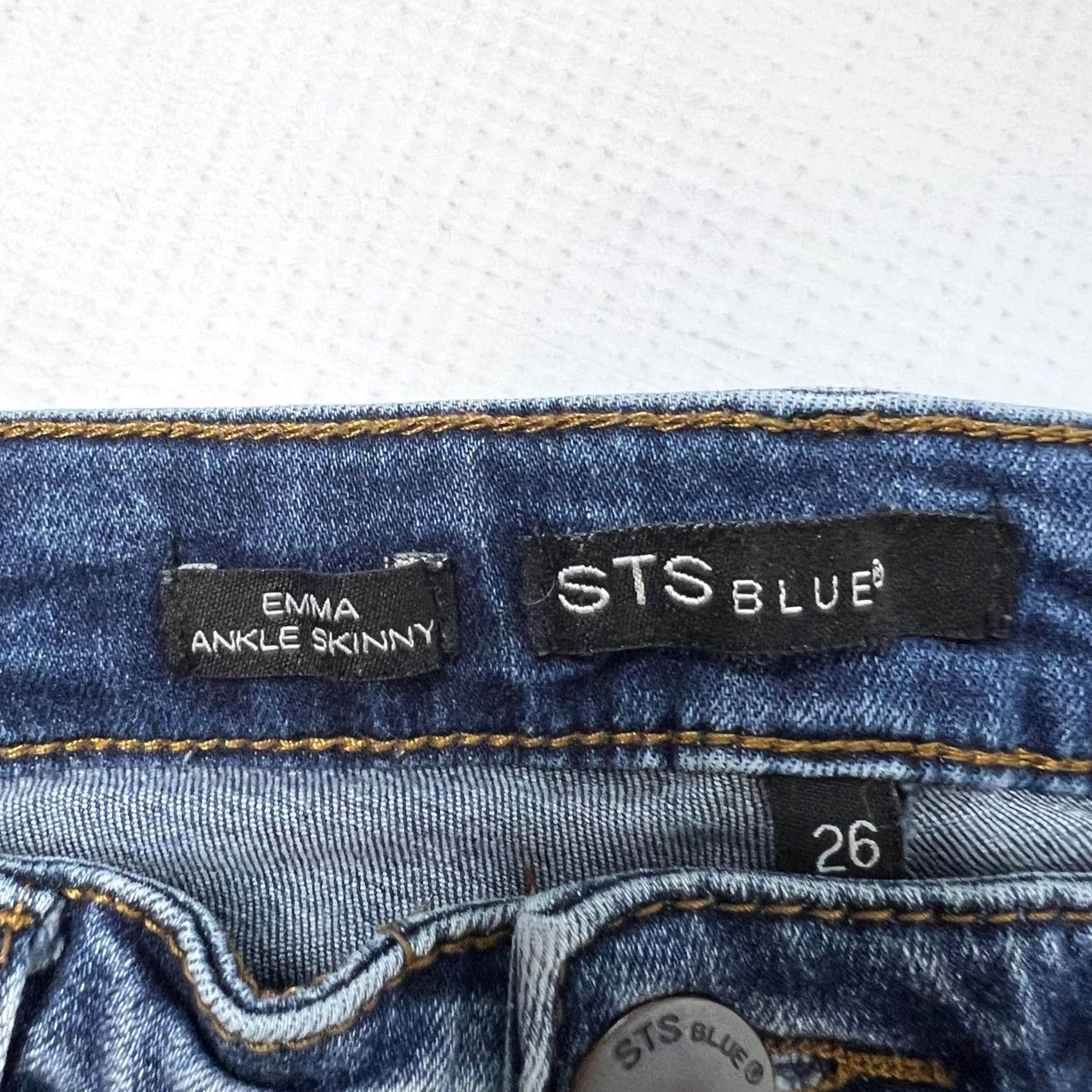 Vintage STS Blue Jeans Emma Ankle Skinny Womens Size 26 Destroyed Distressed 26 Inseam Blue Denim Size 26" / US 2 / IT 38 - 6 Thumbnail
