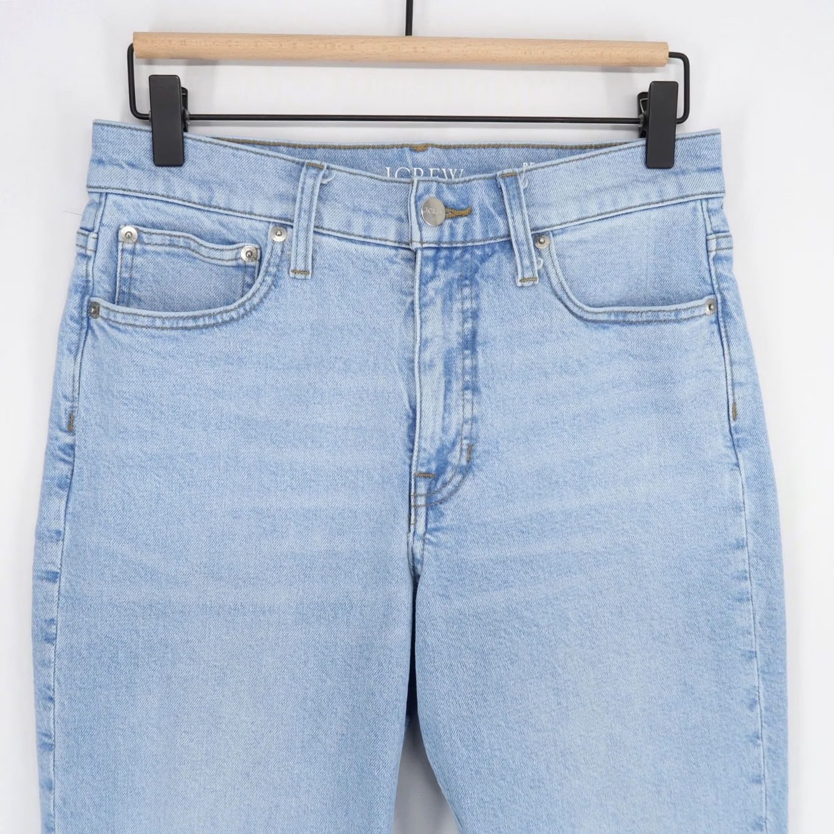J.Crew J.CREW Jeans Straight 26 31in Light Wash Blue High Rise Stretch Womens, 5-Pocket, Zip, Denim, Regular, Tall Size 26" / US 2 / IT 38 - 2 Thumbnail