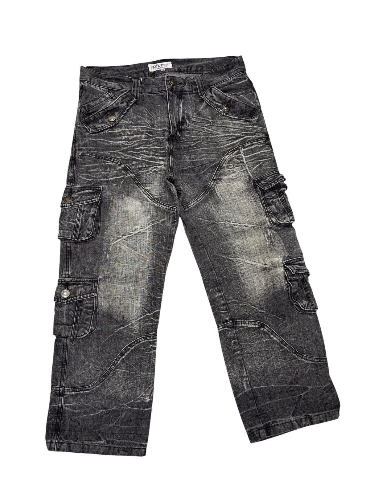 LOWBOX LOWBOX 🇯🇵 CARGO JEANS CROPPED DENIM CARGO PANTS Size US 30 / EU 46 - 3 Thumbnail