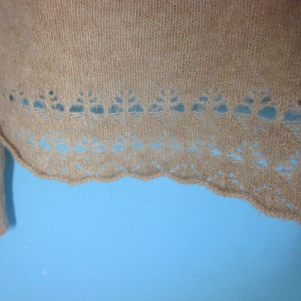 Vintage Dolce Emozione Camel Hair & Wool Pullover Sweater Size 10 (1 Size L / US 10 / IT 46 - 5 Thumbnail