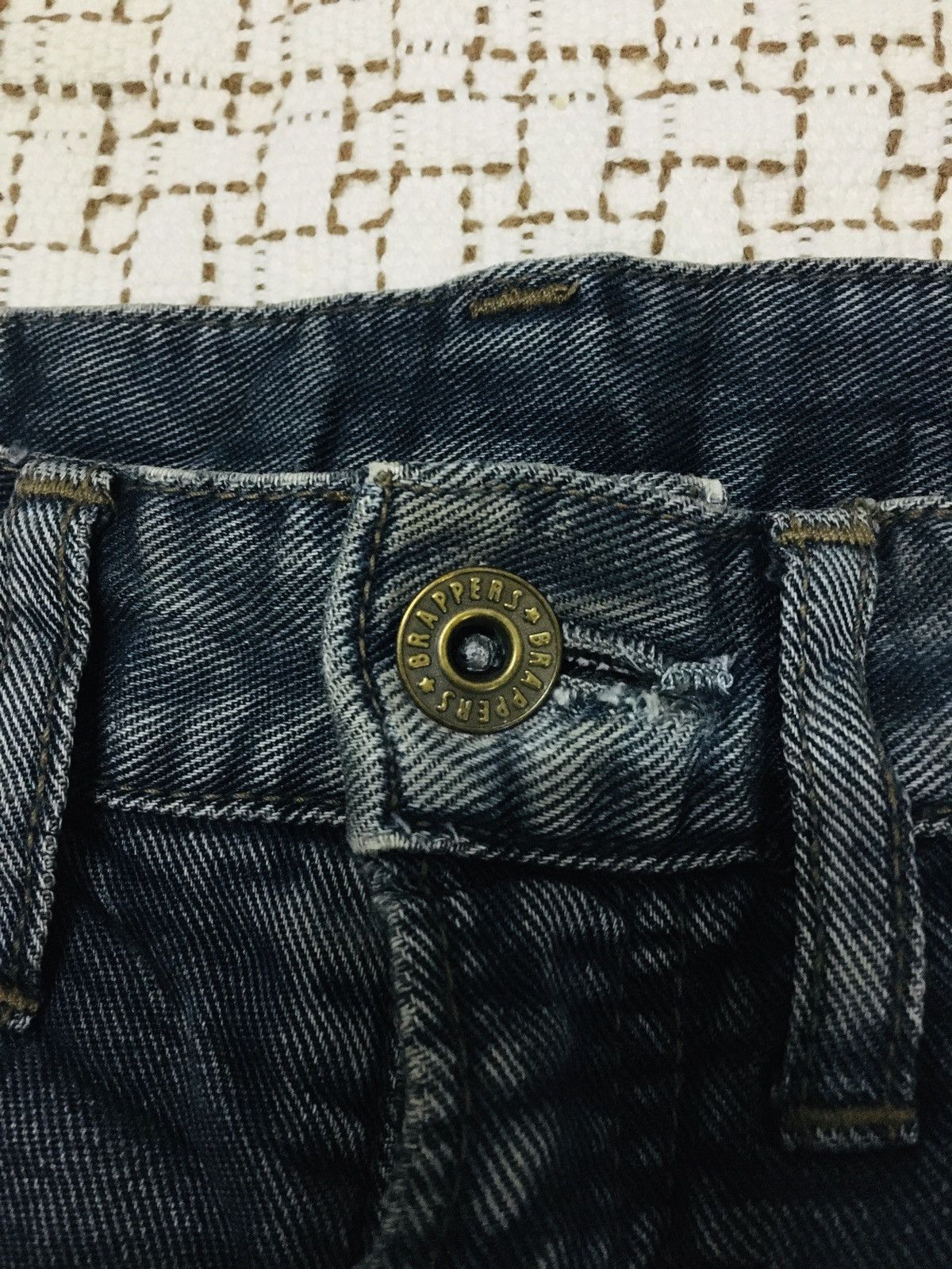 Japanese Brand Brappers Soft Denim Distressed Jeans (17) Size US 27 - 7 Thumbnail