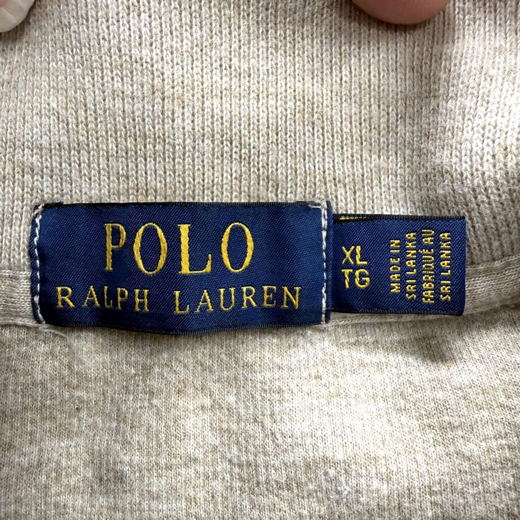 Polo Ralph Lauren Polo Ralph Lauren Sweatshirt Mens XL Beige 1/4 Zip Mock Neck Cotton Pullover Size US XL / EU 56 / 4 - 3 Thumbnail