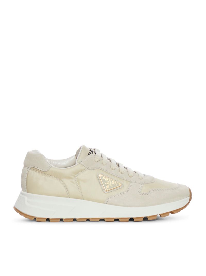 スニーカー PRADA SNEAKERS IVORY IN HAMMERED LEATHER Prada Prada Sneakers Ivory In Hammered Leather | Grailed