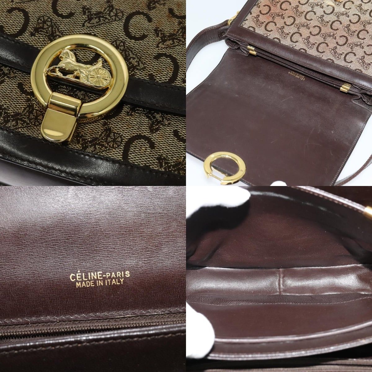 Celine CELINE C Sulky Shoulder Bag Canvas Brown Gold Size ONE SIZE - 11 Thumbnail