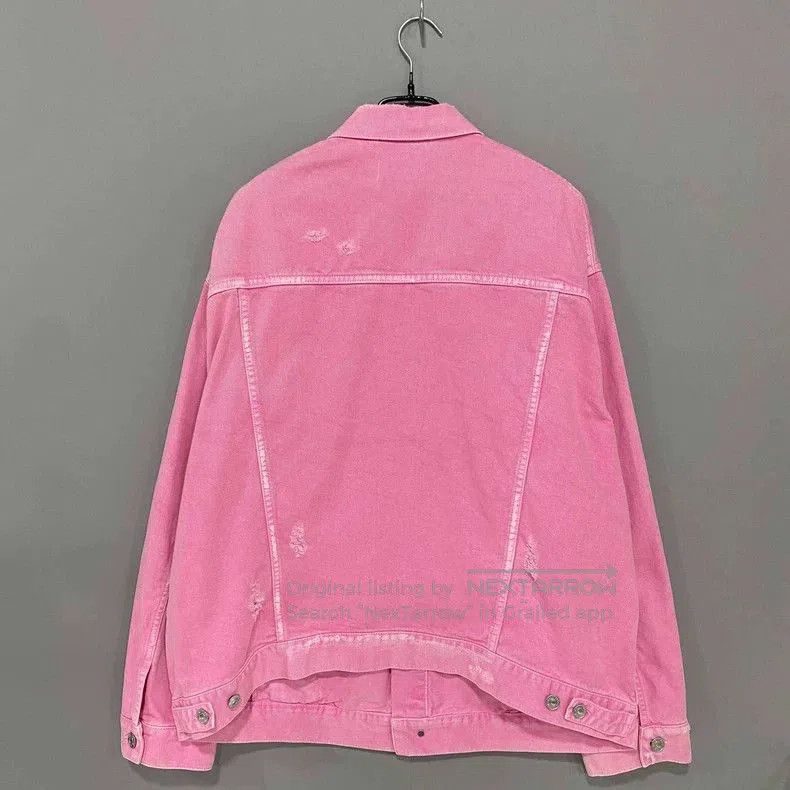 Balenciaga Balenciaga Pink Washed Denim Jacket. Size US M / EU 48-50 / 2 - 3 Thumbnail