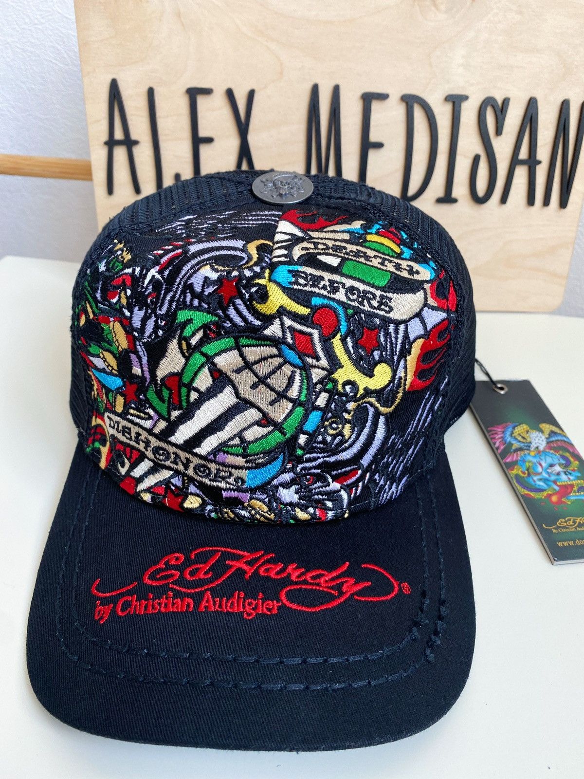 Ed Hardy Ed Hardy Cristian Audigier Death before dollars cap Size ONE SIZE - 3 Thumbnail