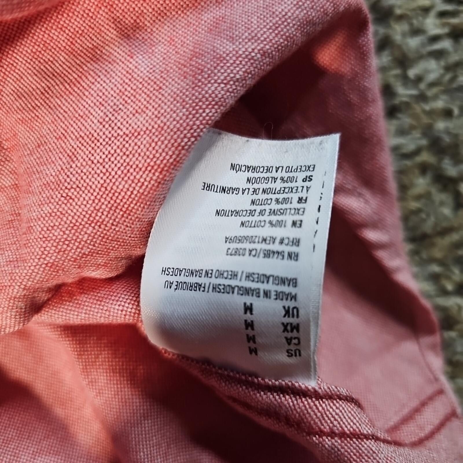 American Eagle Outfitters American Eagle Classic Fit M Pink Button Up Shirt Size US M / EU 48-50 / 2 - 8 Thumbnail