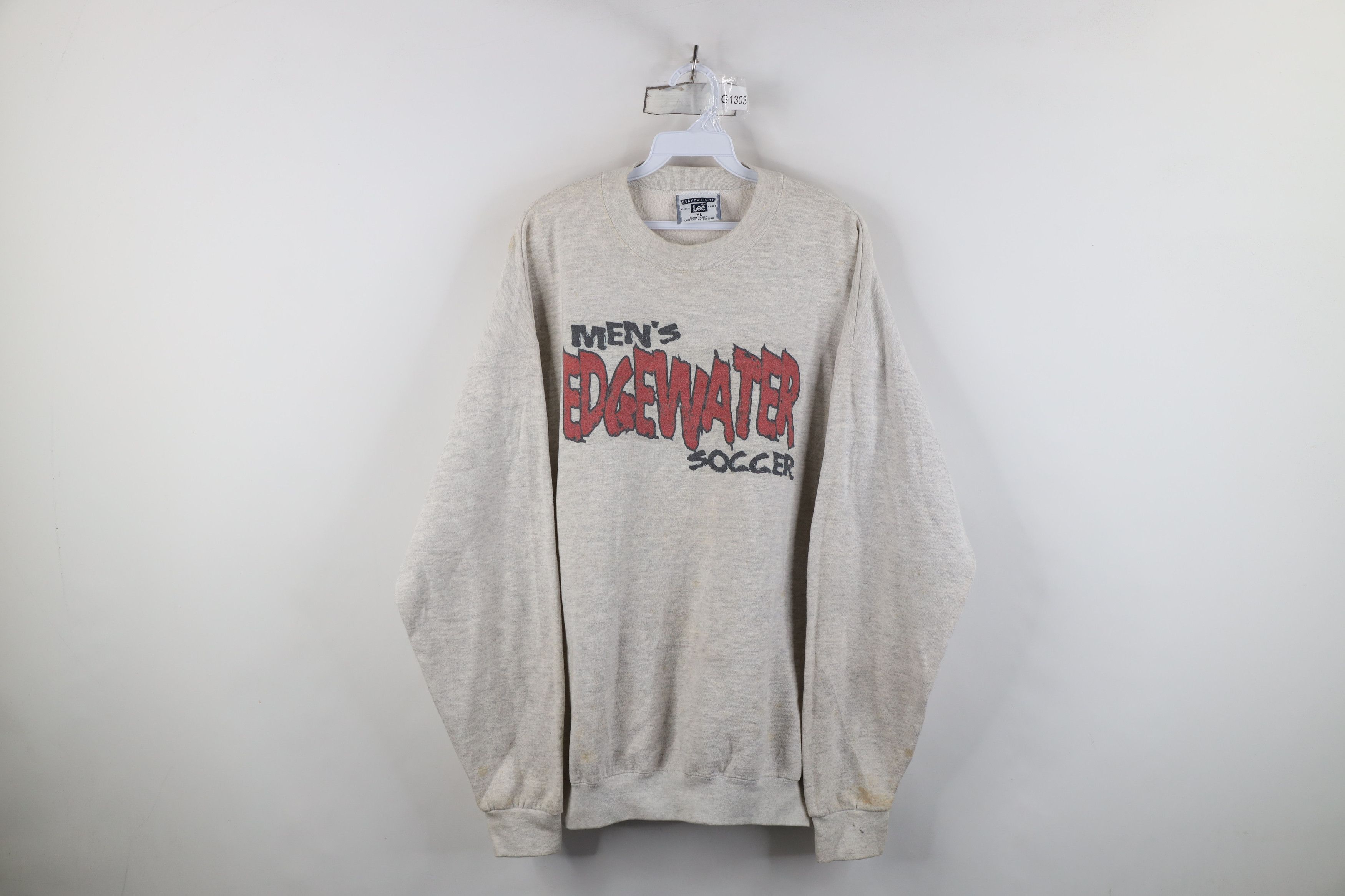 Vintage Vintage 90s Edgewater Soccer Crewneck Sweatshirt Gray USA Size US XL / EU 56 / 4 - 1 Thumbnail