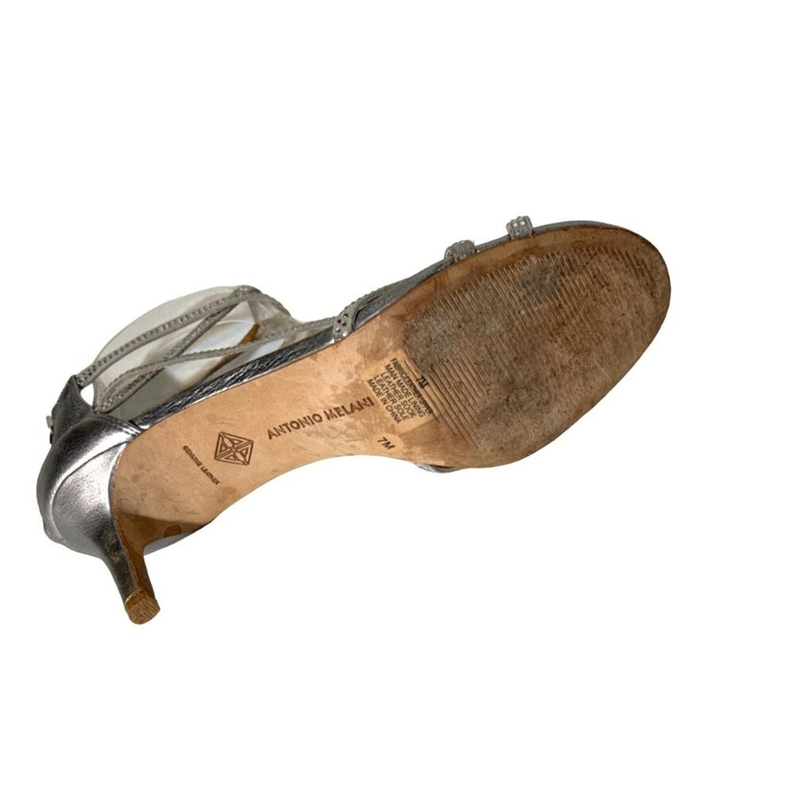 Other Antonio Melani Strappy Rhinestone Silver Shoes 7M Heel. 3.25 Size US 7 / IT 37 - 12 Thumbnail