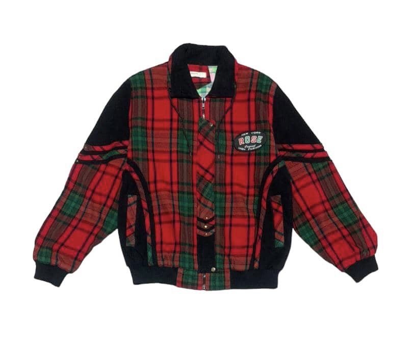 If Six Was Nine Vintage Japanese New York Rose Plaid Bomber Jacket Size US M / EU 48-50 / 2 - 1 Thumbnail