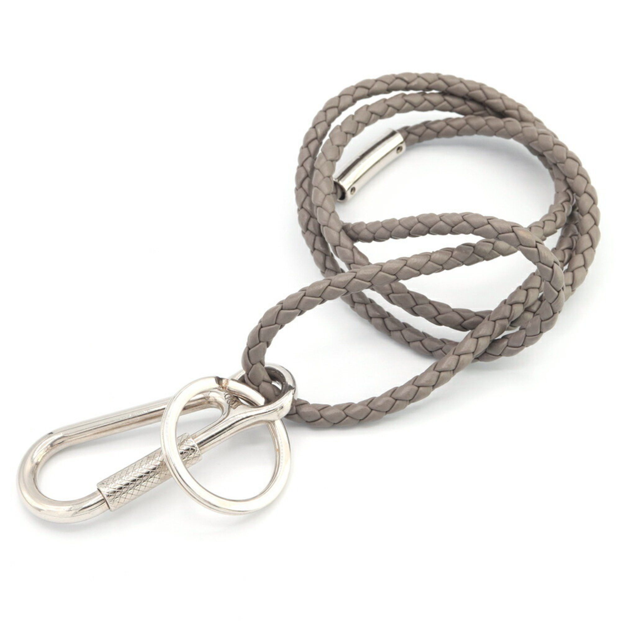 image of Tods Tod's Neck Strap Grey Leather Key Ring Holder For Women And Men Tod's