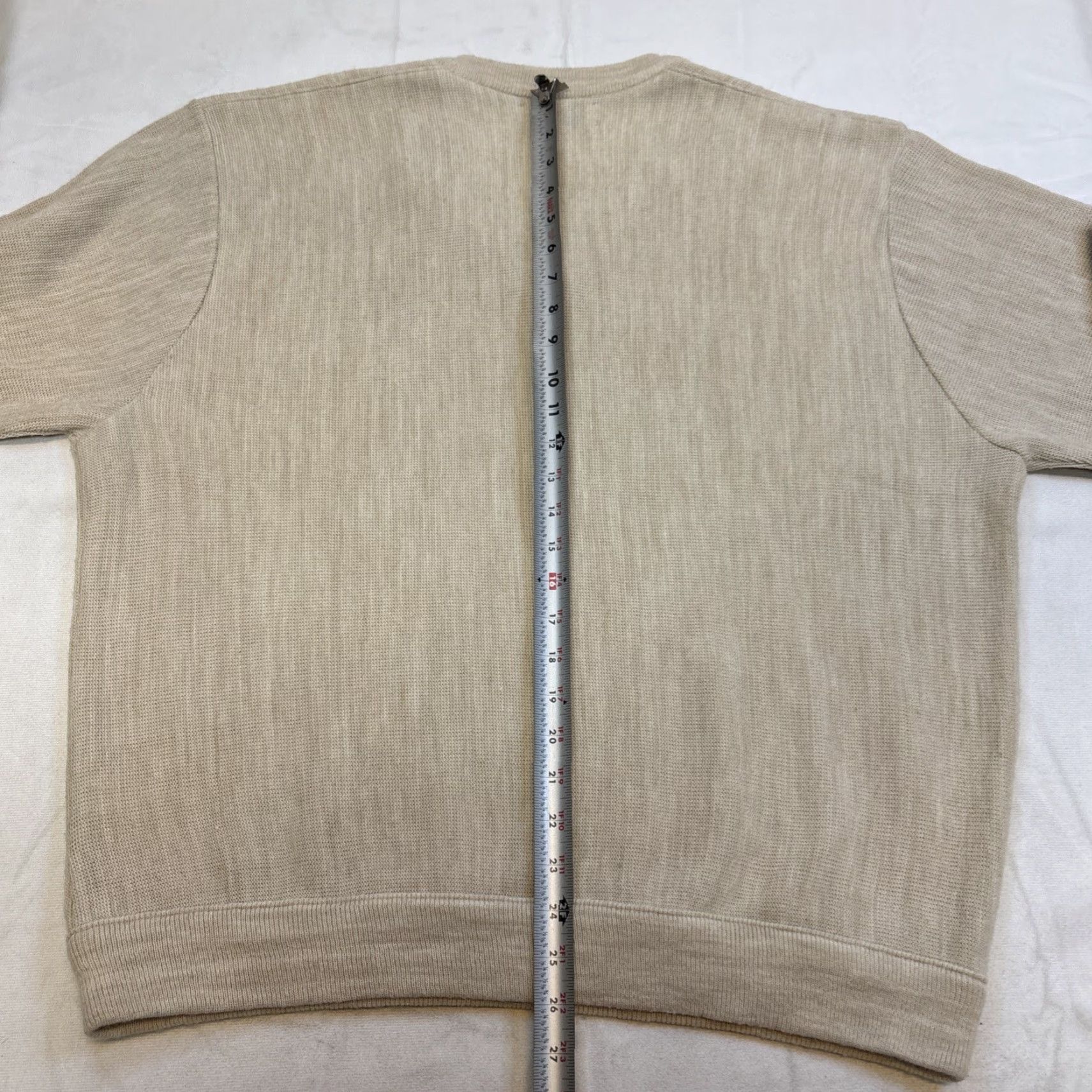 Izod VINTAGE Izod Sweater XL Beige Oatmeal V-Neck Acrylic Sweater Pullover USA 90s Mens Regular Knit Pullover Front Size US XL / EU 56 / 4 - 7 Thumbnail
