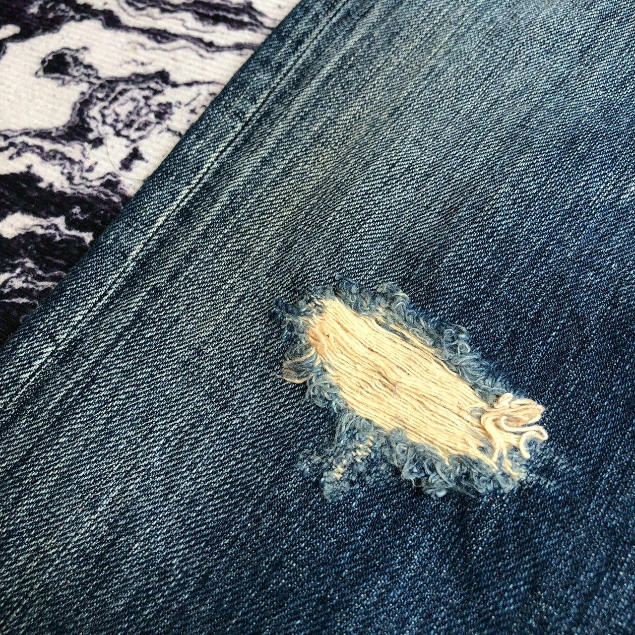 Mastermind Japan Vintage Mastermind JAPAN Distressed Gold Thread Denim Size US 37 - 5 Thumbnail