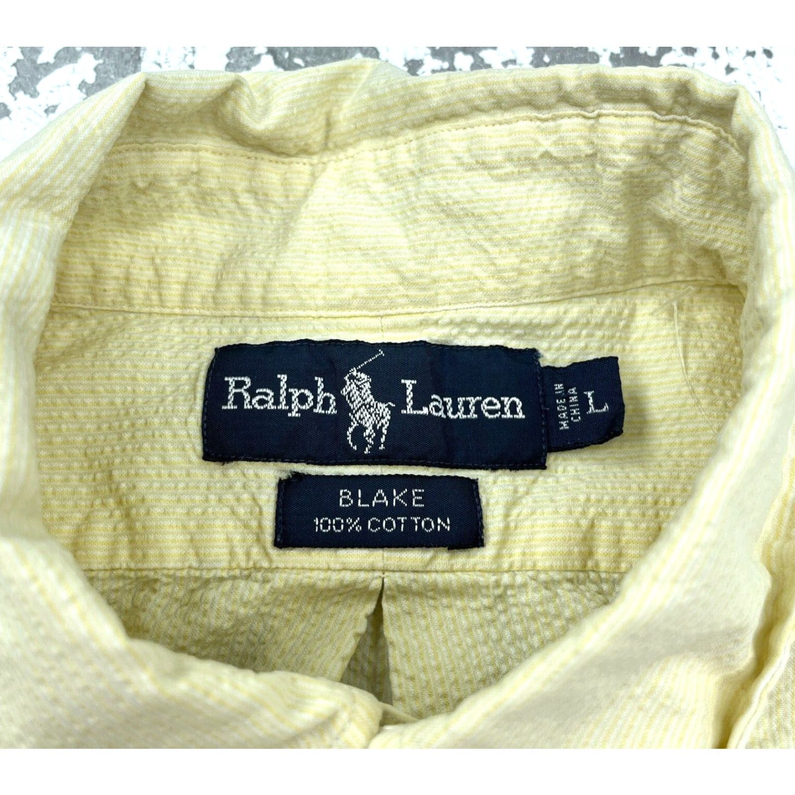 Ralph Lauren Ralph Lauren Shirt Men Large Yellow Seersucker Button Up Blake Classic Fit Pony Size US L / EU 52-54 / 3 - 4 Thumbnail
