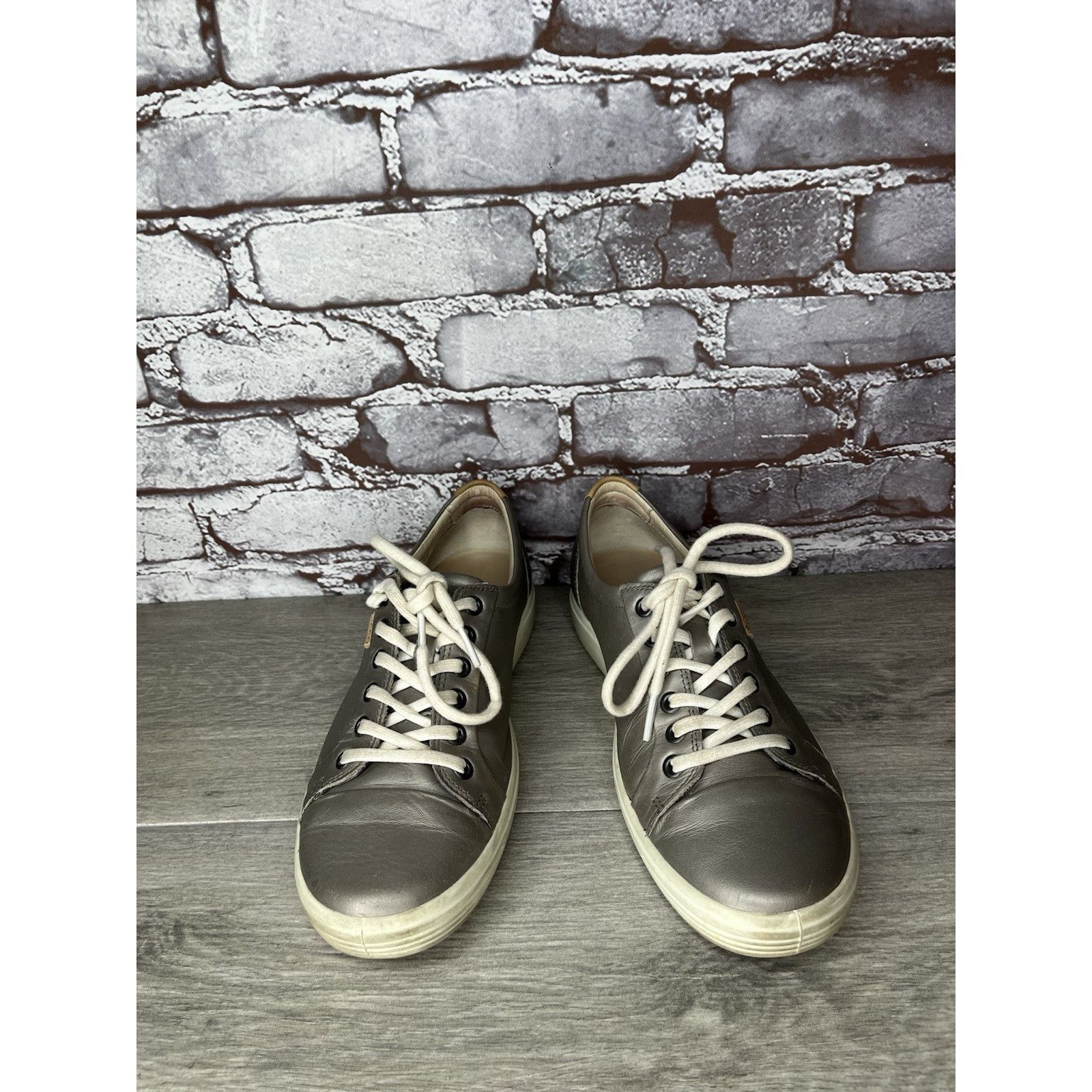 Ecco ECCO Soft 7 Stone Metallic Silver Leather Casual Sneakers Wo Size US 9 / IT 39 - 2 Thumbnail