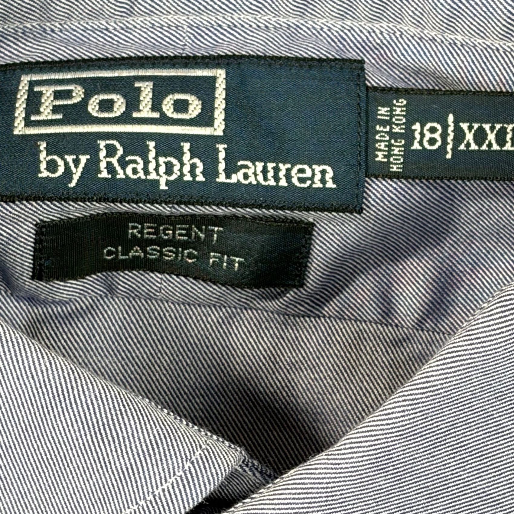 Polo Ralph Lauren Polo Ralph Lauren Dress Shirt Mens 2XL Blue Shirt Reg ent Classic Fit 100% Cotton Button-Down Collar Long Sleeve Buckle? Size 48R - 3 Thumbnail