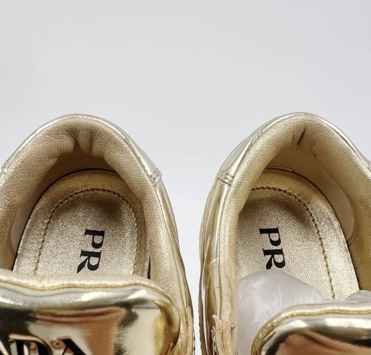 Prada Prada Gold Downtown Leather Round-Toe Low-Top Sneakers K12 Size US 7.5 / IT 37.5 - 6 Thumbnail