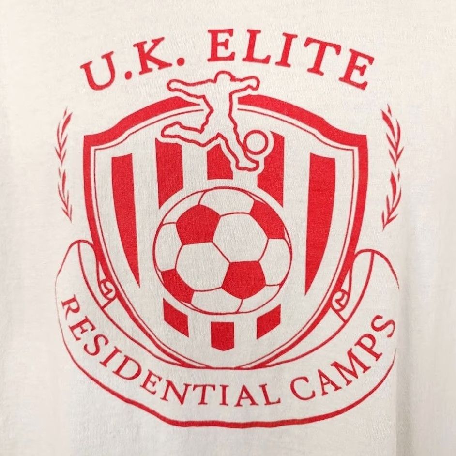 Fruit Of The Loom VINTAGE Fruit of the Loom UK Elite Soccer T Shirt Mens Size Large White Football Futbol Camp T-Shirt Mens Soccer Fans Mens Size US L / EU 52-54 / 3 - 3 Thumbnail