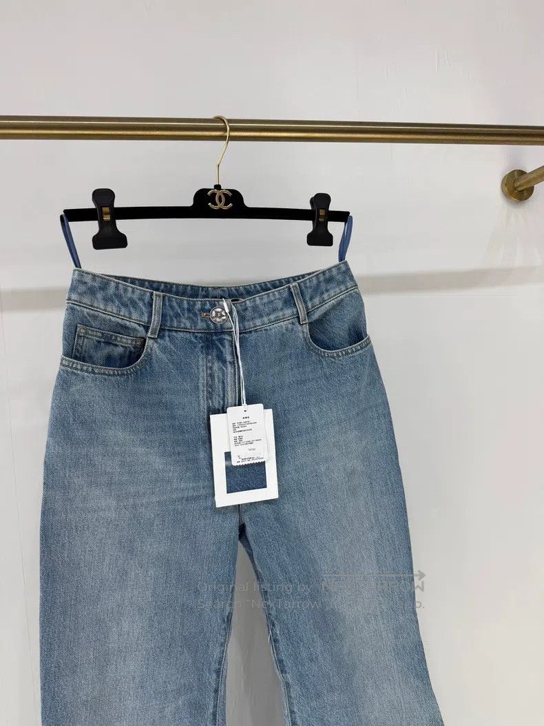 Chanel Chanel 23B diamond-patterned leather flared jeans Size 24" / US 00 / IT 34 - 3 Thumbnail