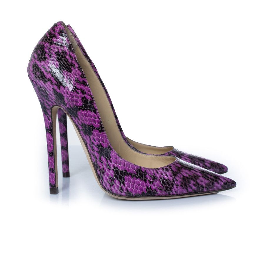 Jimmy Choo Jimmy Choo, purple leather python pumps Size US 6 / IT 36 - 4 Thumbnail