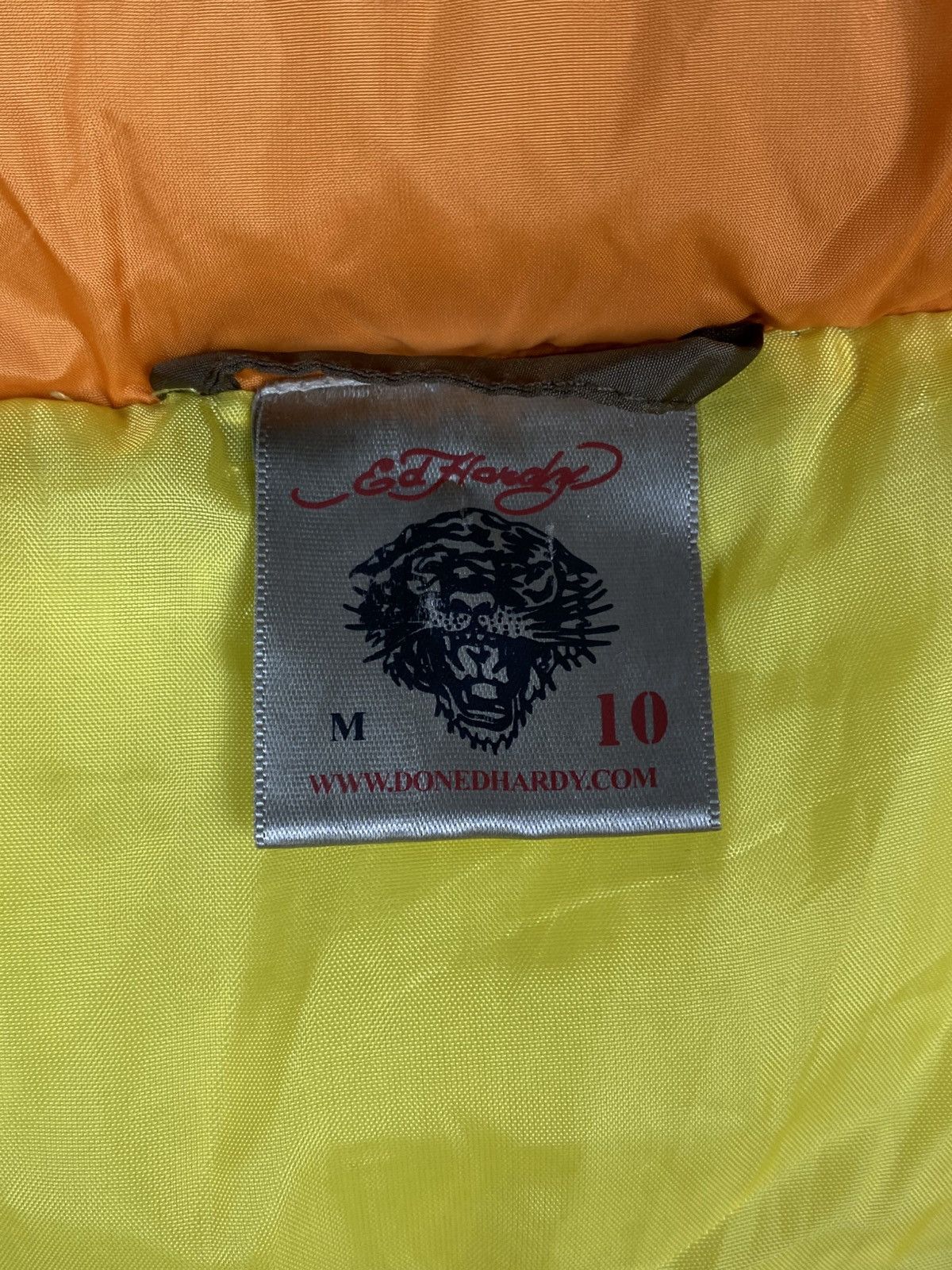 Ed Hardy Ed Hardy by Christian Audigier Y2K Boys Puffer Jacket Brown Size US XXS / EU 40 - 24 Thumbnail