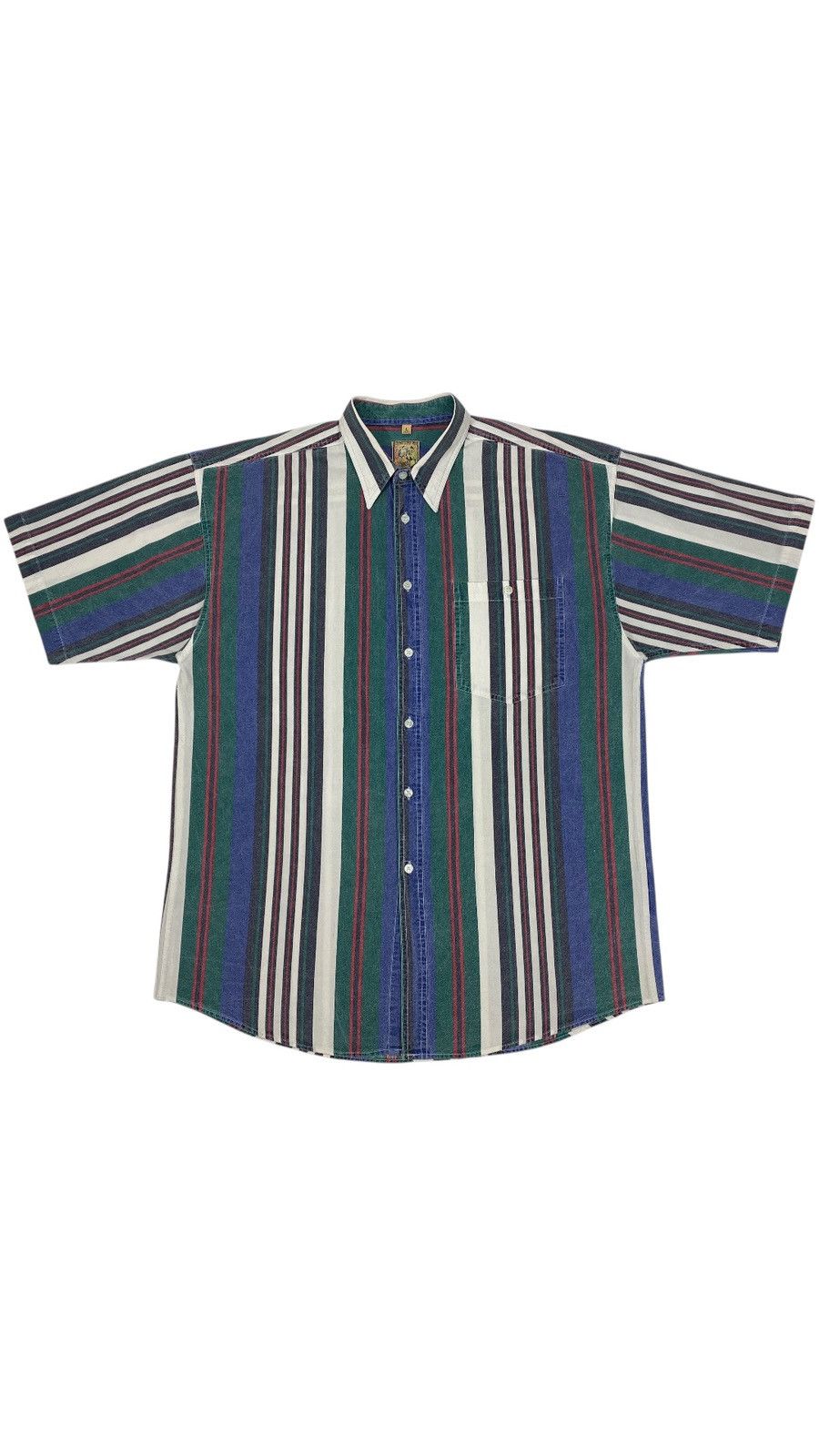 Vintage LASTDROP🔥 Vintage 80s 90s Fade Out Light Denim Striped Shirt Size US XL / EU 56 / 4 - 1 Thumbnail