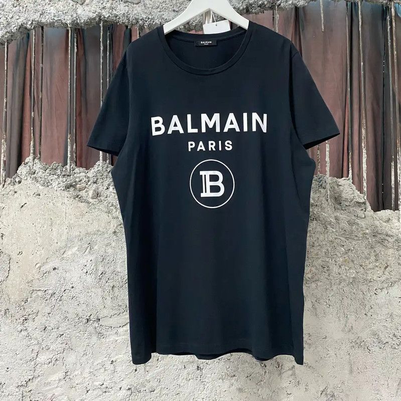 Balmain Balmain Black Cotton Logo T-Shirt for Men 0089 Size US L / EU 52-54 / 3 - 1 Thumbnail