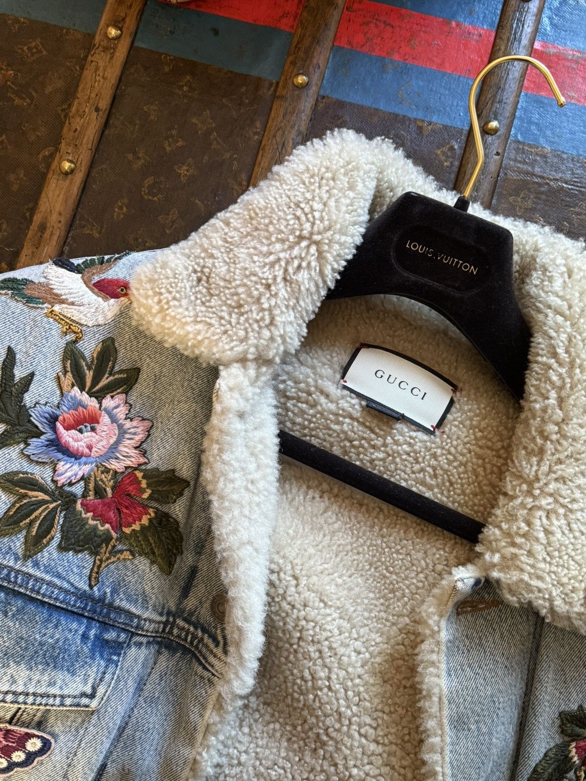 Gucci Gucci L'Aveugle Par Amour Shearling Denim jacket 46 Runway Size US L / EU 52-54 / 3 - 10 Thumbnail