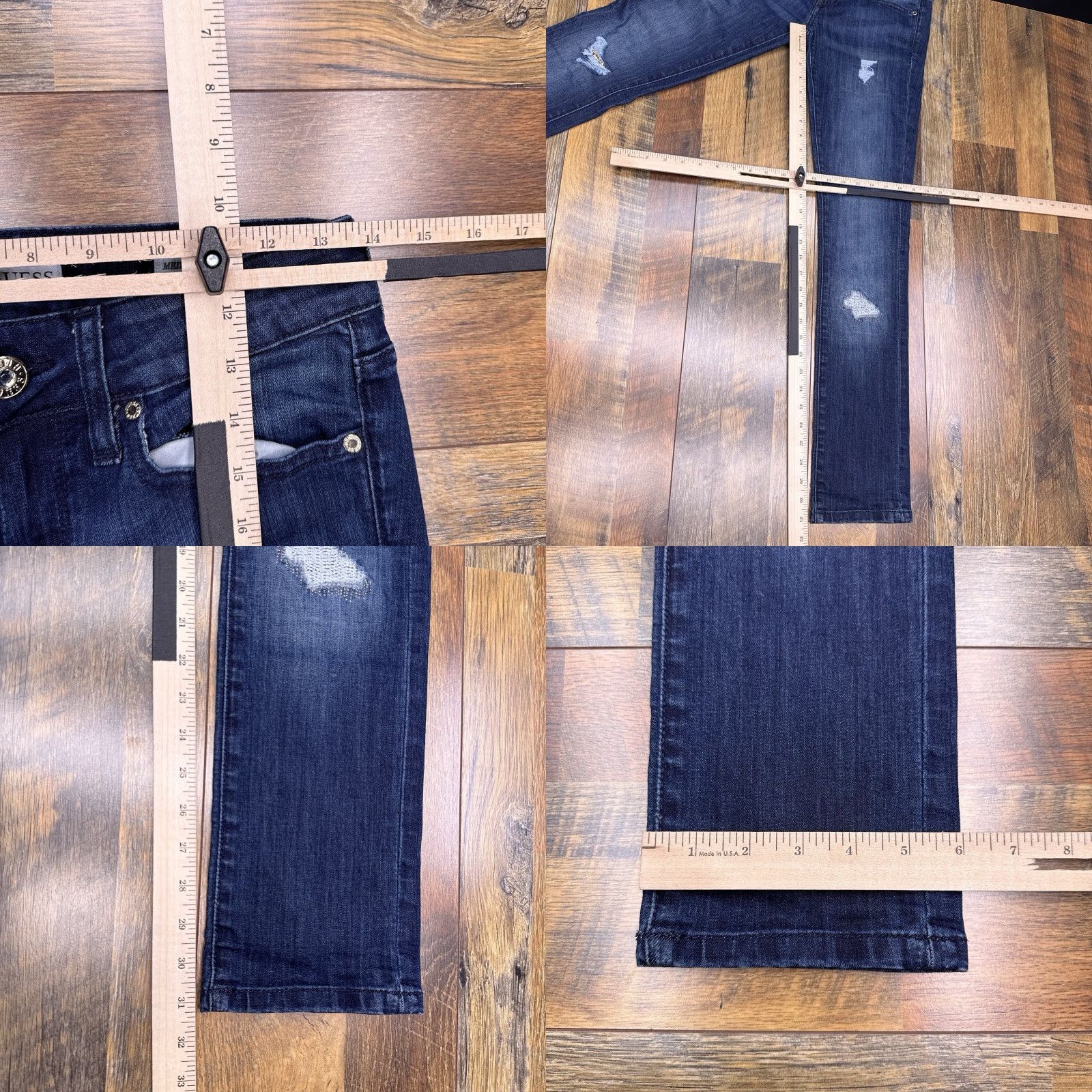 Guess Guess Jeans Womens 26 Low Rise Stretch Distressed Patch Fit Skinny Denim Blue 5-Pocket City Modern Regular Size 26" / US 2 / IT 38 - 9 Thumbnail