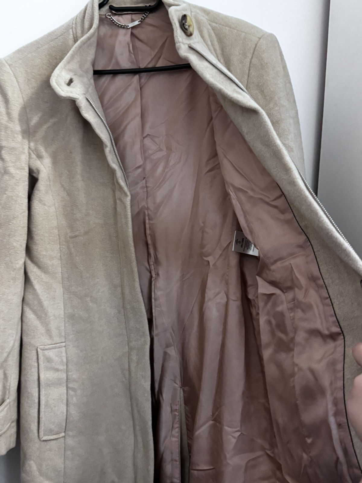 NEXT Next Wool & Cashmere Blend Beige Coat Woolmark Luxury Size M / US 6-8 / IT 42-44 - 4 Thumbnail