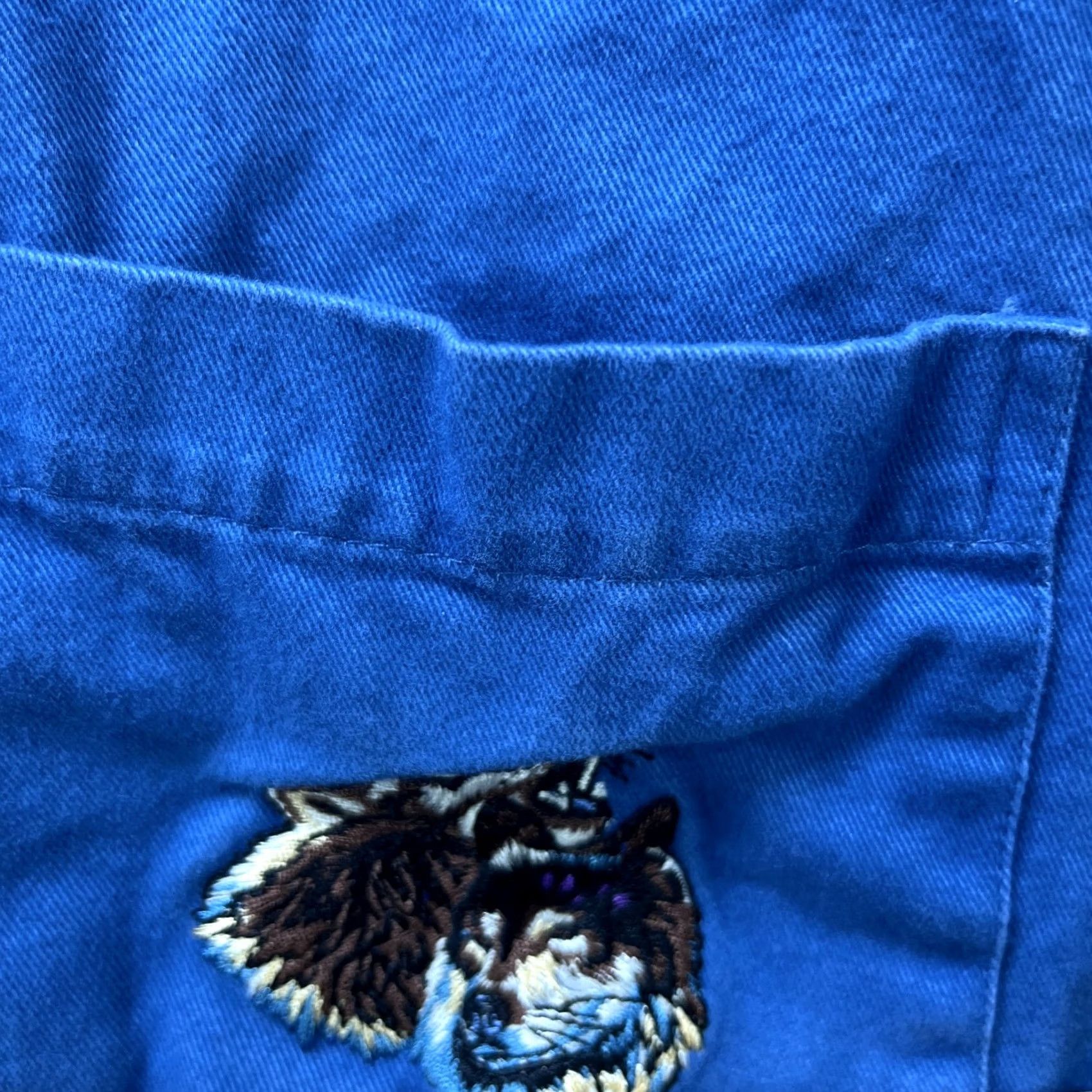 Vintage VINTAGE Wolf Button Up Shirt Medium Mens Blue 90s USA Cotton Short Sleeve Regular Size US M / EU 48-50 / 2 - 7 Thumbnail