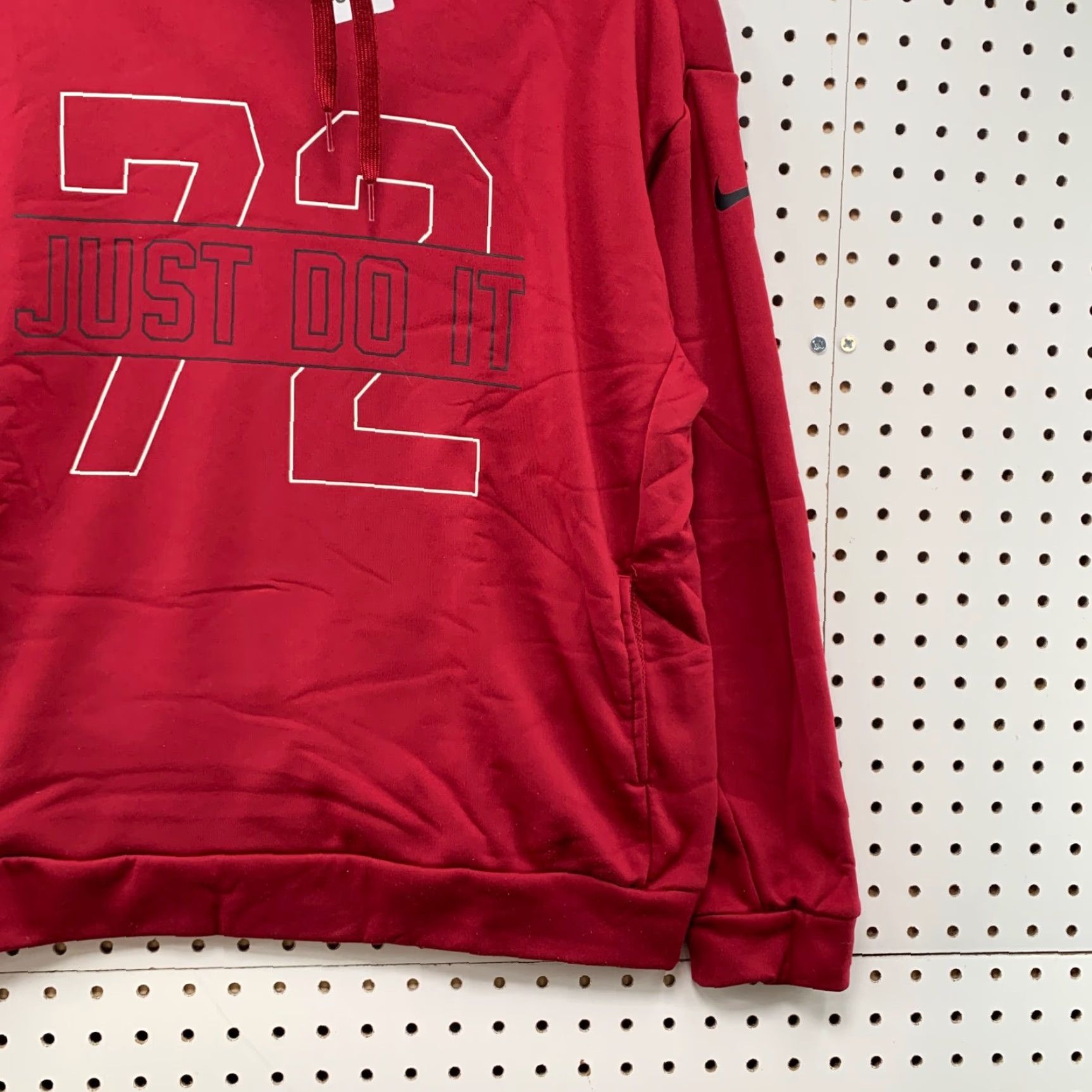 Nike Nike Hoodie Mens Small Red JUST DO IT 72 Spell Out Hooded 22x24 Sweatshirt Size US S / EU 44-46 / 1 - 7 Thumbnail