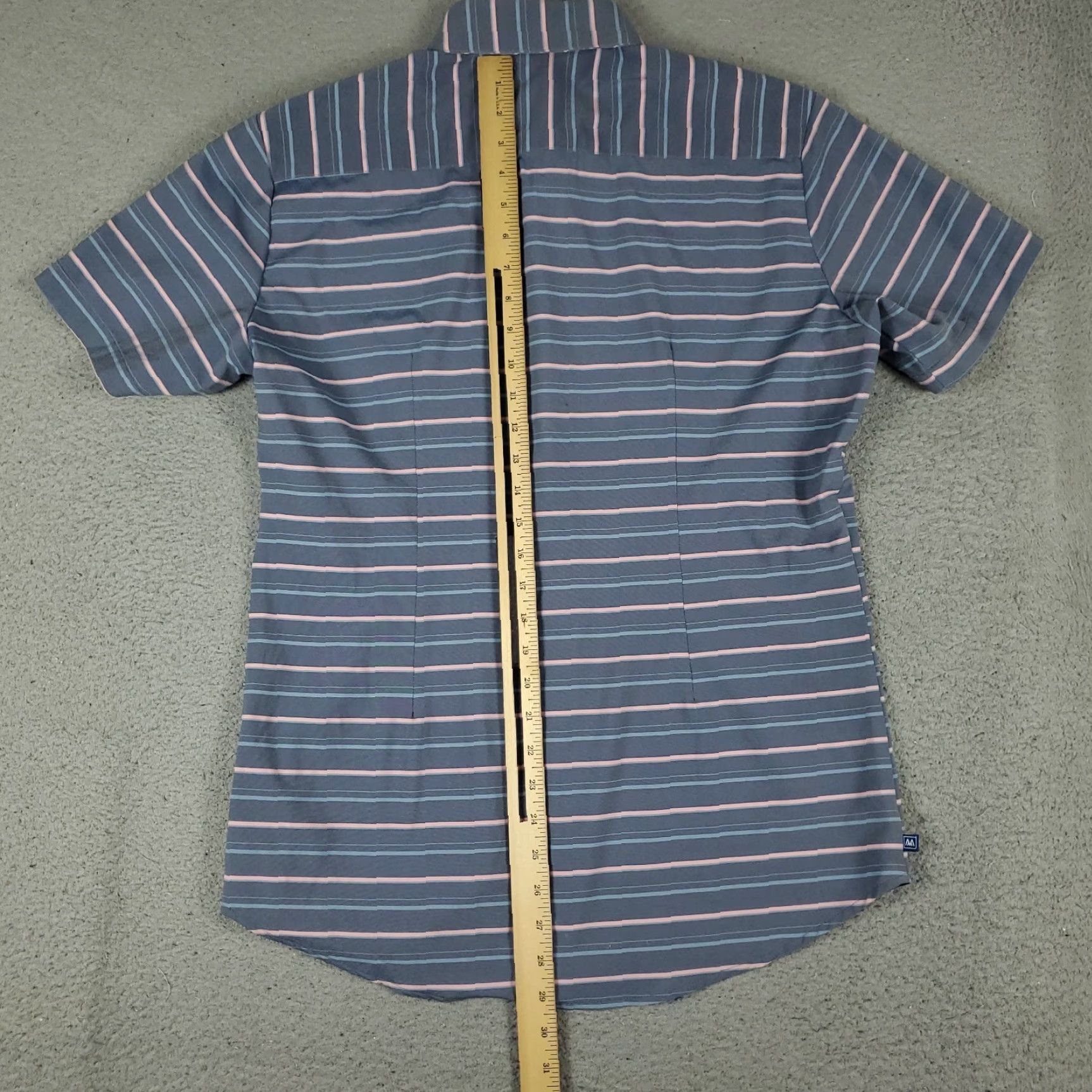 Mizzen+Main Mizzen+Main Shirt Mens Medium Blue Striped Trim Fit Stretch Button Up Size US M / EU 48-50 / 2 - 3 Thumbnail