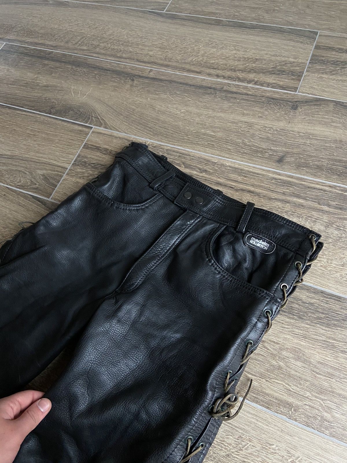 Genuine Leather × Vintage Vintage Cowboys Biker leather pants y2k Balenciaga style Size US 34 / EU 50 - 2 Thumbnail